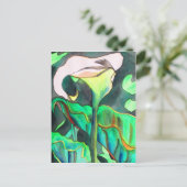 Arum Lily waterverf originele kunst schilderij Briefkaart (Staand voorkant)