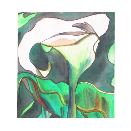 Arum Lily waterverf originele kunst schilderij Notitieblok (Voorkant)