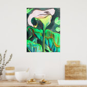 Arum Lily waterverf originele kunst schilderij Poster (Keuken)