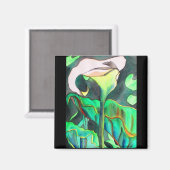 Arum lily white and green tropical flower magnet (Voorkant / Achterkant)