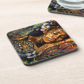 "Arumáya" Jaguar's Bloom - Vrouwen in het Amazoneg Bier Onderzetter (Linkerzijde)