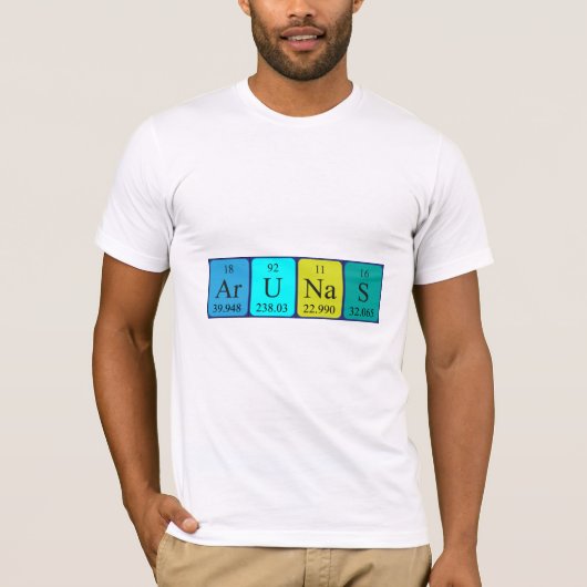 Arunas periodiek shirt van de lijstnaam (Voorkant)