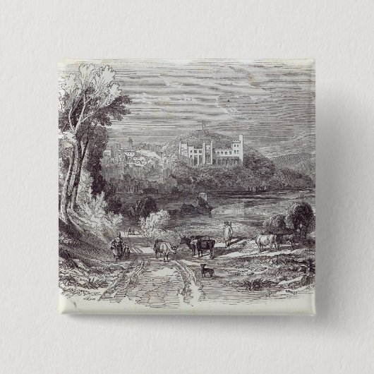 Arundel Castle en Town Vierkante Button 5,1 Cm (Voorkant)