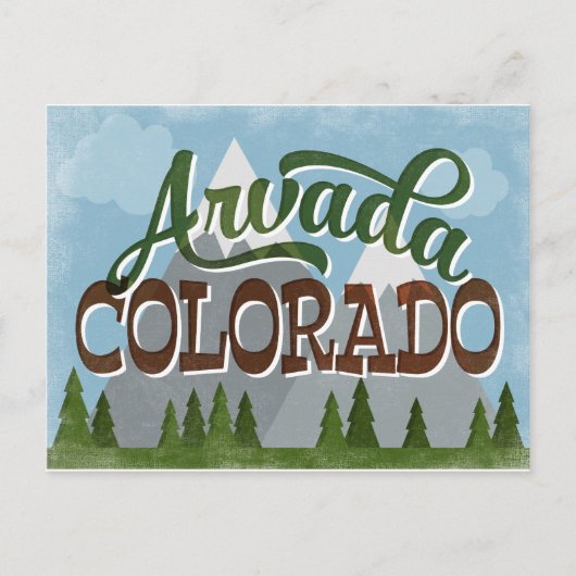 Arvada Colorado Snowy Mountains Briefkaart (Voorkant)