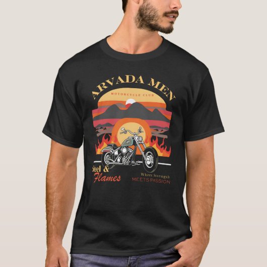 Arvada Mannen Steel & Flames V 1.2 T-shirt (Voorkant)