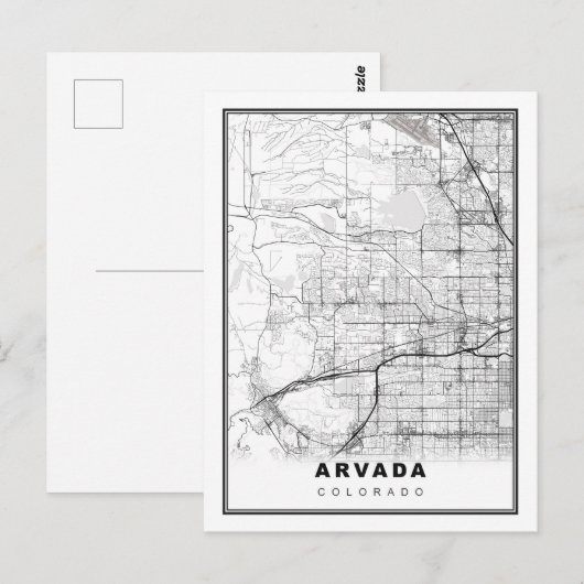 Arvada Map Briefkaart (Voorkant / Achterkant)