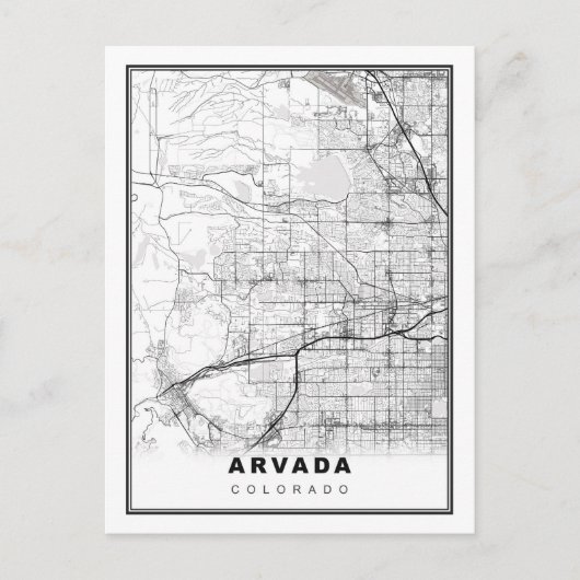 Arvada Map Briefkaart (Voorkant)