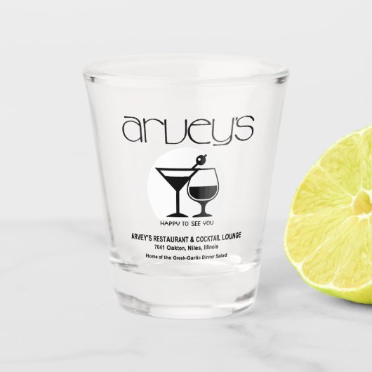 Arvey's Restaurant & Cocktail Lounge, Niles, Veren Shot Glas (Voorkant)