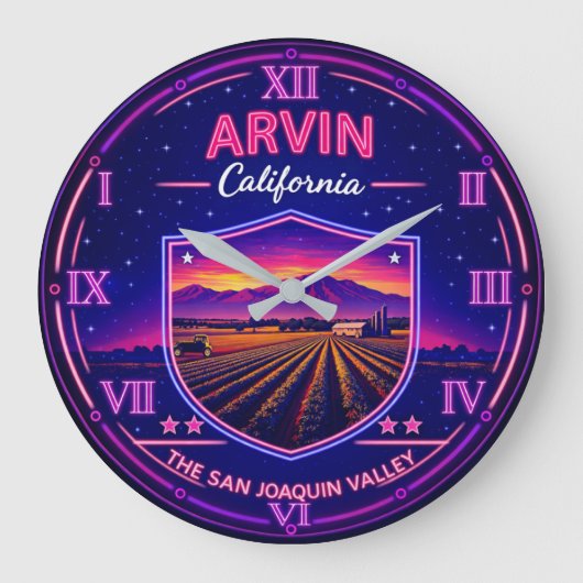 Arvin California Neon Valley  Grote Klok (Voorkant)