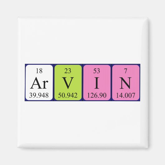 Arvin periodiek table name magnet (Voorkant)