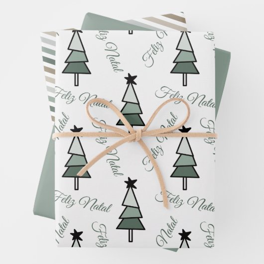 Árvore de Natal Pinheiro Estilo Rústico Farmhouse Inpakpapier Vel (In situ)