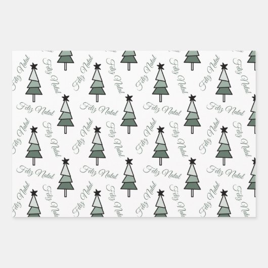 Árvore de Natal Pinheiro Estilo Rústico Farmhouse Inpakpapier Vel (Voorkant)