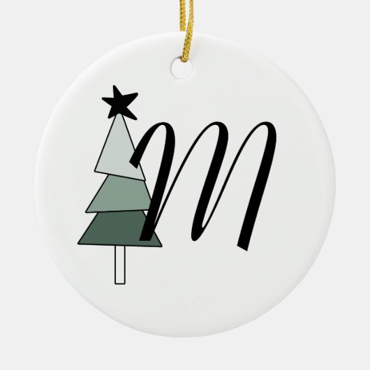 Árvore de Natal Pinheiro Estilo Rústico Farmhouse Keramisch Ornament (Voorkant)