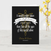 Arwen "Eén leven met jou" Citaat met banner Kaart (Gele Bloem)