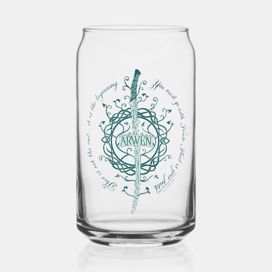 ARWEN™ Elfenzwaard Citaat Blikvorm Glas (Voorkant)