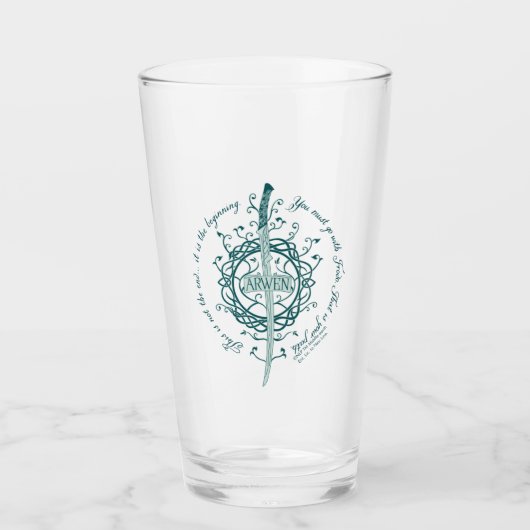 ARWEN™ Elfenzwaard Citaat Glas (Voorkant)
