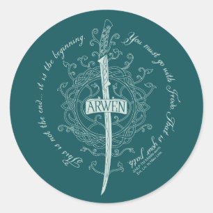 ARWEN™ Elfenzwaard Citaat Ronde Sticker