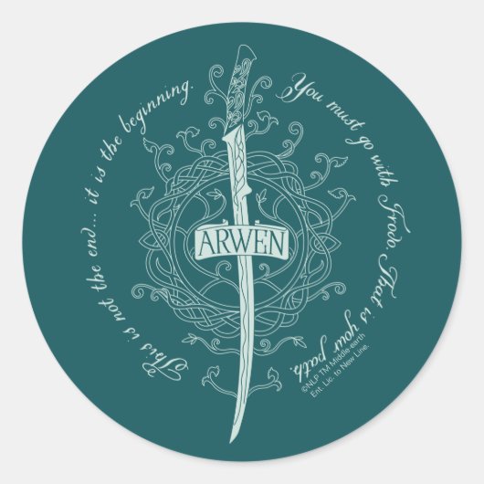 ARWEN™ Elfenzwaard Citaat Ronde Sticker (Voorkant)