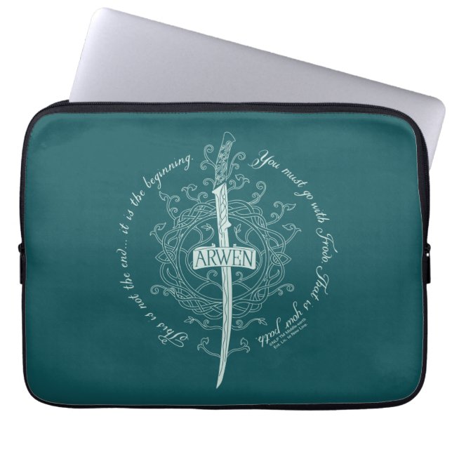 ARWEN™ Elven Sword Quote Laptop Sleeve (Voorkant)