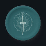 ARWEN™ Elven Sword Quote Papieren Bordje<br><div class="desc">Honor the strength and grace of Arwen™ with this striking Lord of the Rings™ design inspired by the Elves. Centered around an elegant Elven sword framed by intricate, flowing vinework, the artwork beautifully reflects her courage, devotion, and timeless spirit. The circular quote, “This is not the end… it is the...</div>