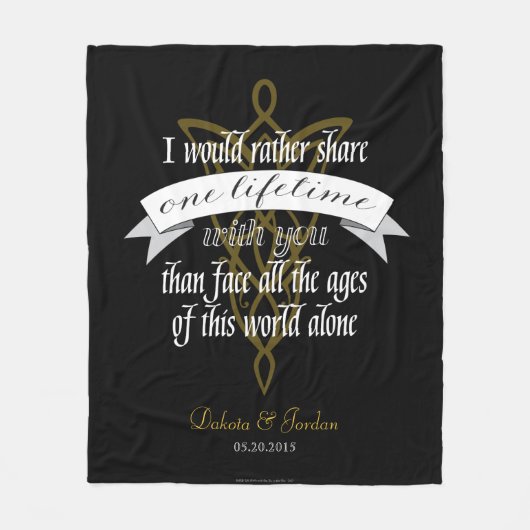 Arwen "One Lifetime with you" citeert met banner Fleece Deken (Voorkant)