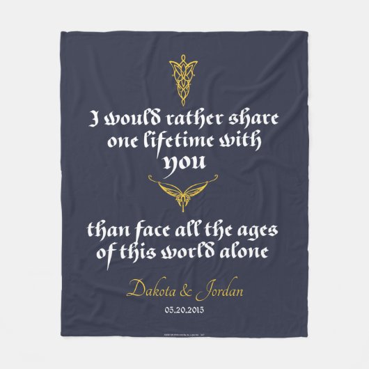 Arwen "One Lifetime with you" citeert met pictogra Fleece Deken (Voorkant)