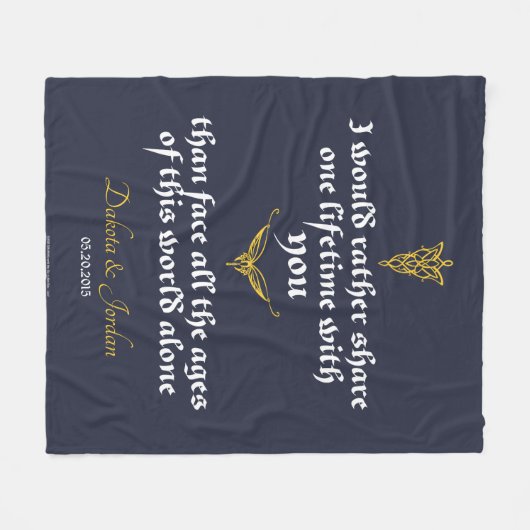 Arwen "One Lifetime with you" citeert met pictogra Fleece Deken (Voorkant (Horizontaal))
