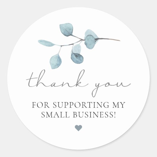 ARYA Boho Sage Eucalyptus Greenery Small Business Ronde Sticker (Voorkant)