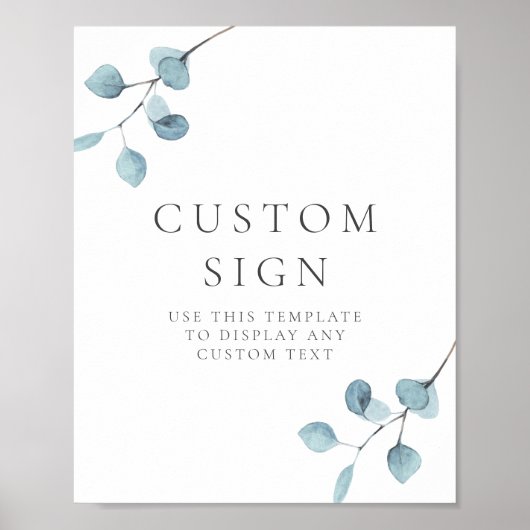 ARYA Eucalyptus Greenery Custom Editable Text Poster (Voorkant)