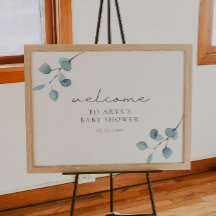 ARYA Eucalyptus Groene Baby Shower Welkomstposter