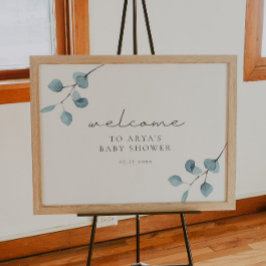 ARYA Eucalyptus Groene Baby Shower Welkomstposter Poster