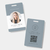 ARYA Minimalist Sage Green Business Employee-ID Badge (Voor- en achterkant)