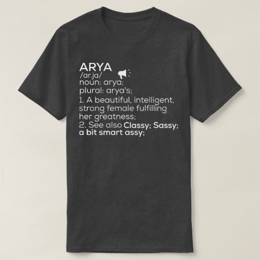 Arya Naam Arya Definitie Arya Vrouw Naam Arya Me T-shirt (Design voorkant)