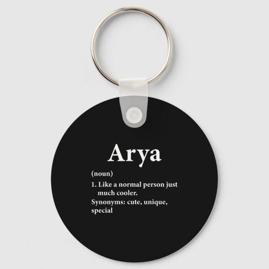 Arya naamdefinitie sleutelhanger (Voorkant)