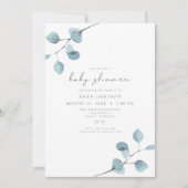 ARYA Rustic Eucalyptus Greenery Baby shower Kaart (Voorkant)