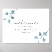 ARYA Rustic Eucalyptus Greenery Wedding Welkom Poster (Voorkant)