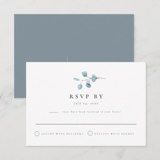 ARYA Rustic Eucalyptus Groene Beplanting RSVP Post Kaart (Voorkant / Achterkant)