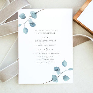 ARYA Rustic Waterverf Eucalyptus Greenery Wedding Kaart