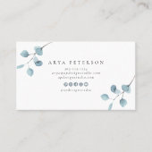 ARYA Rustic Waterverf Sage Eucalyptus Greenery Visitekaartje (Voorkant)