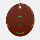 ARYAN ~ 3D KERSTMIS Rood Groen Sinaasappel 2024 Keramisch Ornament (Links)