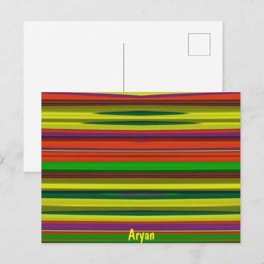 ARYAN ~ 3D Ontwerppatroon ~ Kerstkleuren~ Briefkaart (Voorkant / Achterkant)