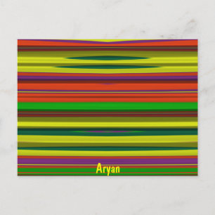 ARYAN ~ 3D Ontwerppatroon ~ Kerstkleuren~ Briefkaart