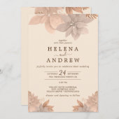 Aryistic  Bloemen Roze Invitation Kaart (Voorkant / Achterkant)