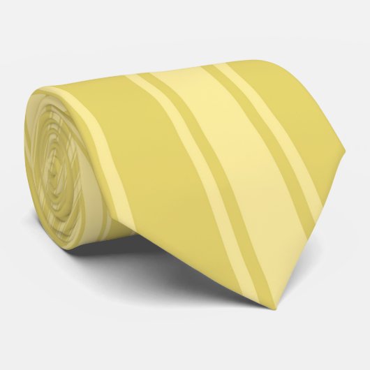 Arylide yellow Color Stripe Funky Patroon Stropdas (Opgerold)
