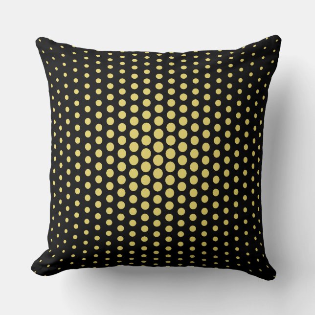 Arylide yellow Techno Stippen Modern Black Kussen (Voorkant)