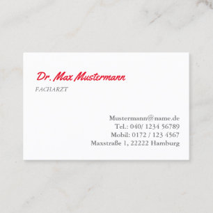 Arzt Visitenkarte Visitekaartje