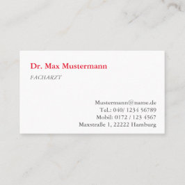Arzt Visitenkarte Visitekaartje