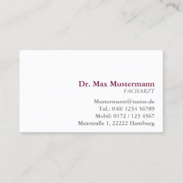 Arzt Visitenkarte Visitekaartje