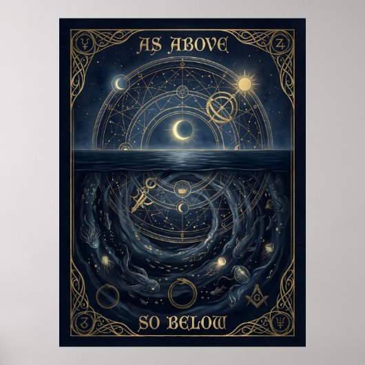 As Above So Below Hermetic Alchemy Celestial Poster (Voorkant)