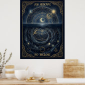 As Above So Below Hermetic Alchemy Celestial Poster (Keuken)